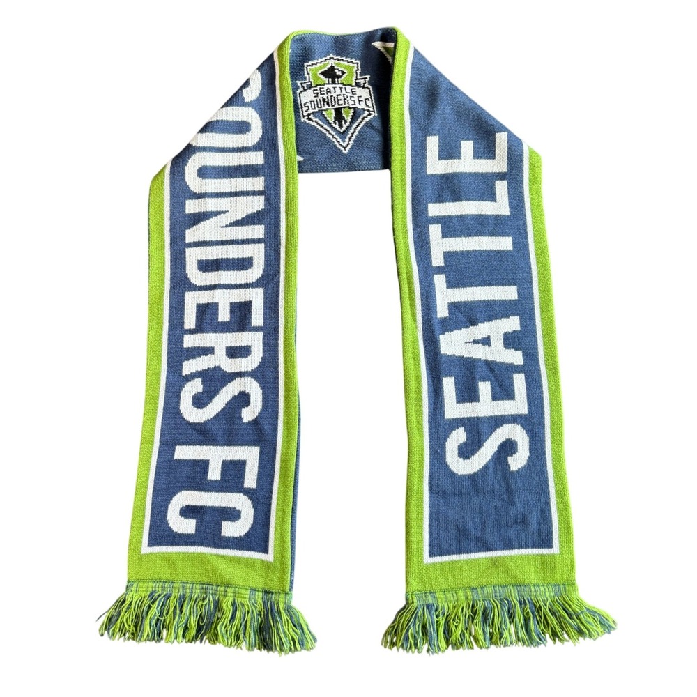 Seattle Sounders Ruffneck Scarves Blue Green Knit Soccer Scarf Fringe 60in